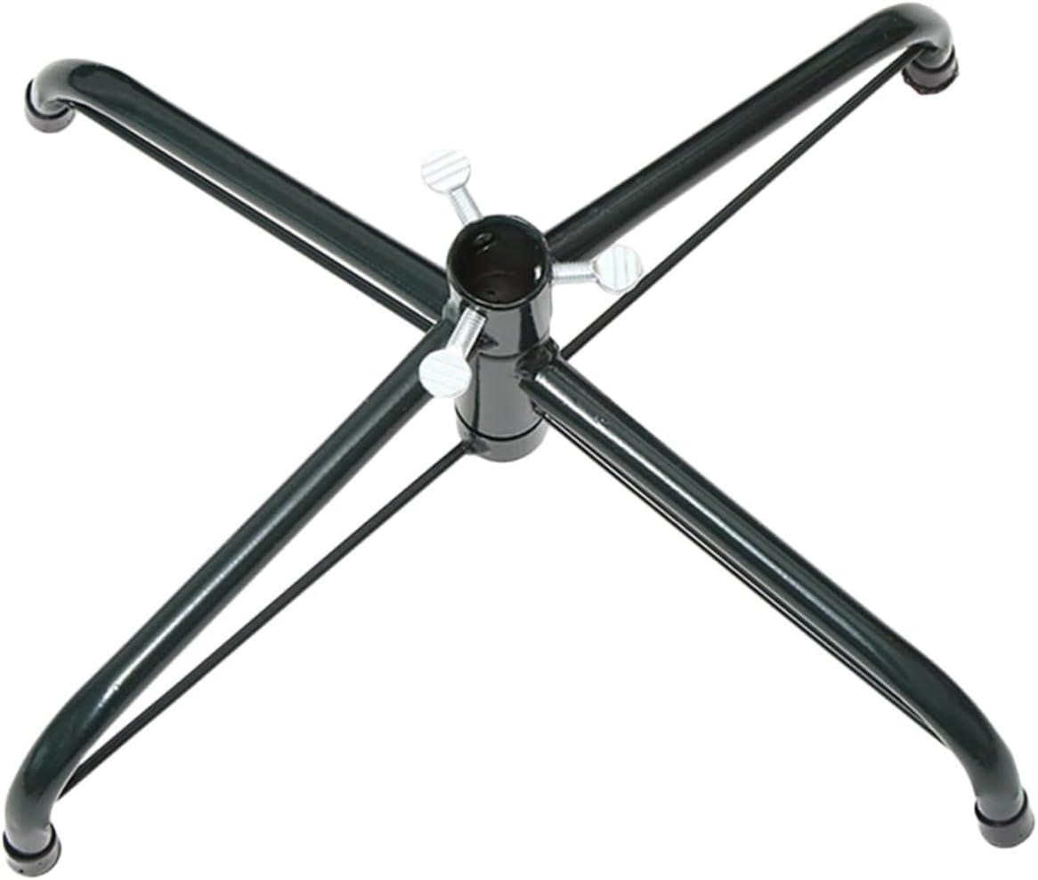 Tree Stands - Anneome Christmas Tree Base Rotating Tripod Adjustable Stand Greenery Decor Metal Christmas Tree Stand Christmas Tree Stand for Artificial Trees Christmas Tree Rotating Base Green Fold