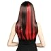 Neitsi 10pcs 18inch Colored Highlight Synthetic Clip on in Hair Extensions #F19 Red