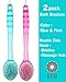 Bath Blossom Brush Back Scrubber (2 Pack) - Shower Plastic Bath Brush Double Sided - Massage Cellulite Brush - Suitable for Men and Women