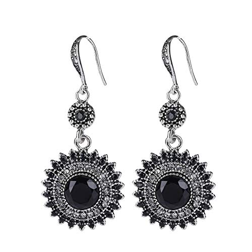 Women Boho Drop Dangle Earrings, Bohemia National Wind Restoring Ancient Ways Sunflower Hoop Earrings