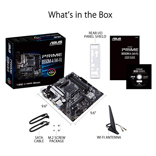 ASUS-Prime-B550M-A-Wi-Fi-Placa-Base-mATX-AMD-AM4-con-disipacion-VRM-Mos-Dual-M2-PCIe-40-1-GB-LAN-Intel-Wi-Fi-6-HDMID-SubDVI-SATA-6-Gbps-USB-32-Gen-2-Type-A-y-Conectores-Aura-Sync-RGB
