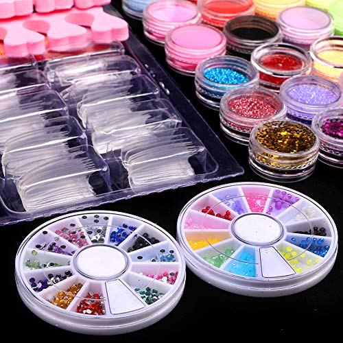 Acrylic Nail Kit, with Acrylic Powder, Nail Flowers Monomer, Glitter
