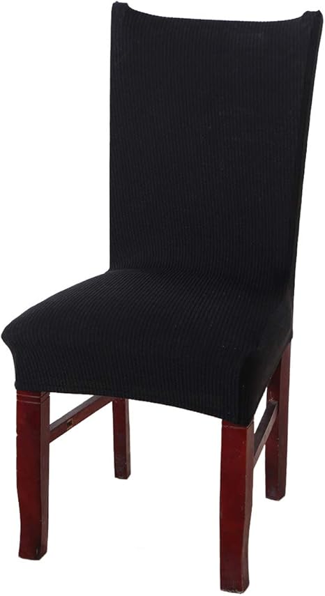 Amazon Com Aosler Dining Chair Covers Stretch Polyester Spandex Dining Room Chair Protector Cover Thick Removable Washable Parson Chair Slipcover Black Set Of 2 Furniture Decor
