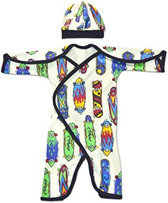Perfectly Preemie Long-Sleeve Nic-Jumpsuit - NICU Friendly (Skateboard, Preemie (3-6lbs))