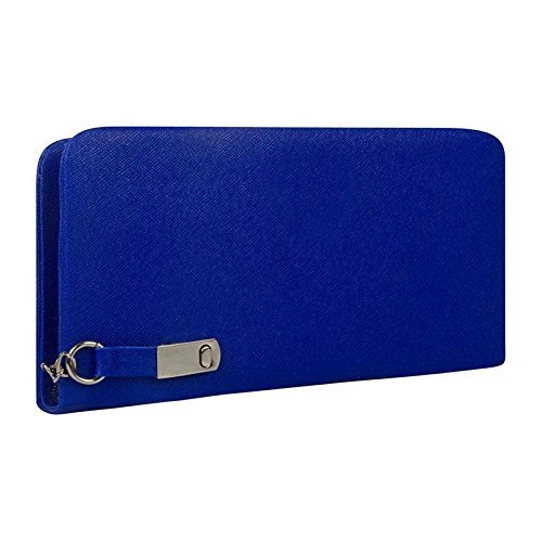 fargo pu women's wallet clutch (blue_flfg-014)