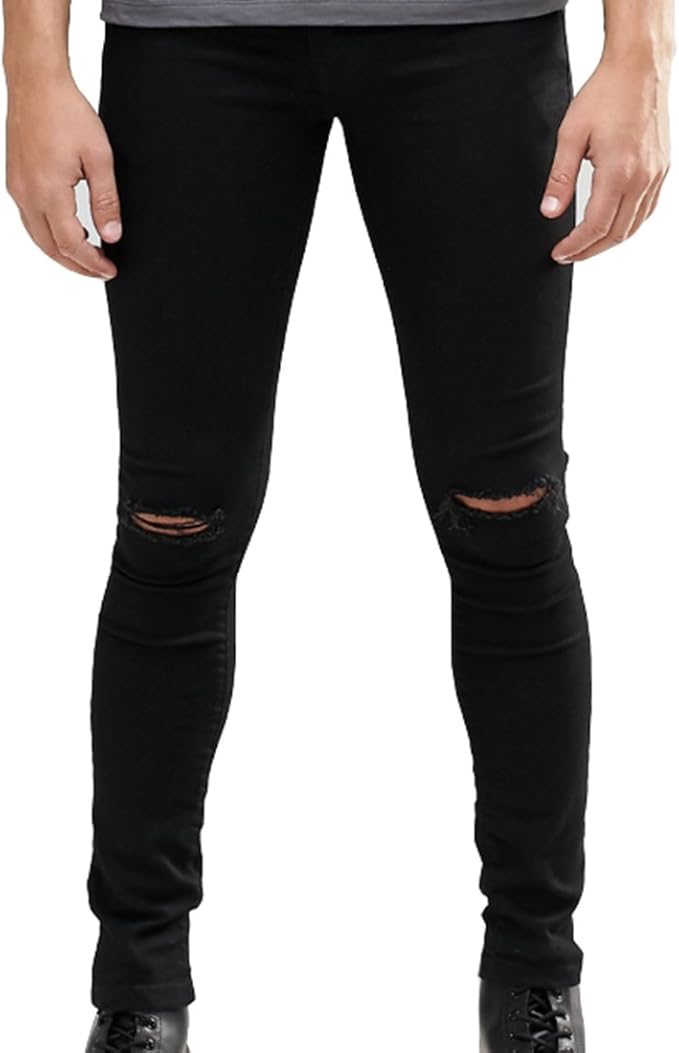 black jeans holes in knees mens