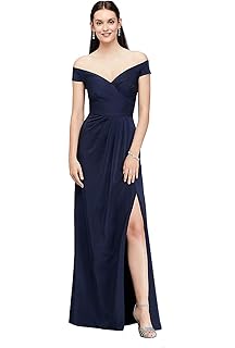 AMOYER Para mujer vestido de noche largo del hombro lateral de Split Delgado cóctel de la tarde del vestido de partido maxi