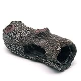 Dimart Dark Gray High Imitation Water Hide Hollow Tree Log Plant Decoration for Fish Tank Aquarium (Contian of A Gift Blue Yellow Black High Imitation Lionfish Landscaping Ornament)