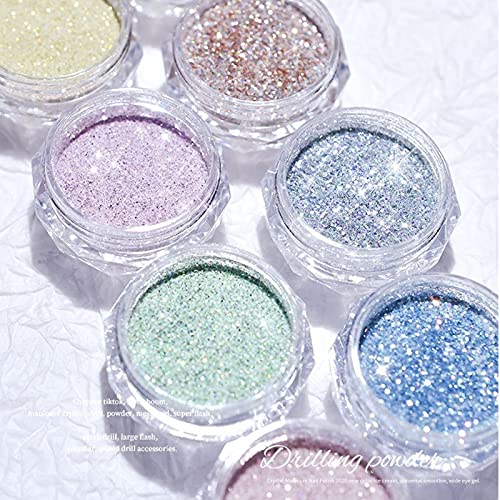 Keepfit 8 Colors Chrome Nail Powder - Holographic Nail Powder Metallic Mirror for Nails, Chrome Nail Mirror Effect Powder Pigment Dust Eyeshadow Metallic Mirror Nail Powder, Nail Art Decoration (G)