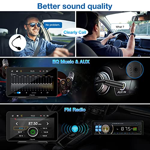 Carpuride 2023 Newest w701, Carpuride 7 inch Portable Wireless Apple