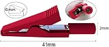 JZK 4Pcs Mini Insulated Crocodile Clips 2mm Banana Socket Red Black 41.2mm view 3