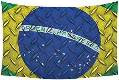 Custom Home Decor Wall Art Brazil flag Cotton Linen Hanging Wall Tapestry 90"x 60"