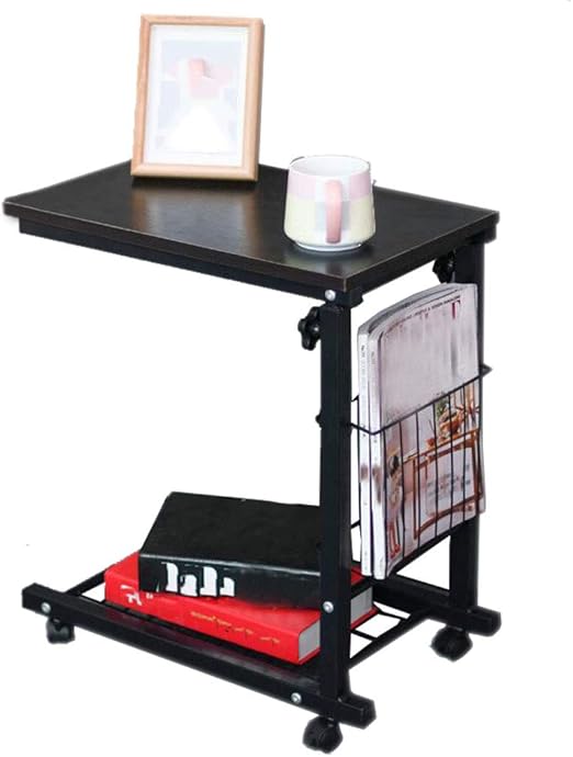 Mesas para ordenador DBL con Canasta de Almacenamiento Mesita de Noche