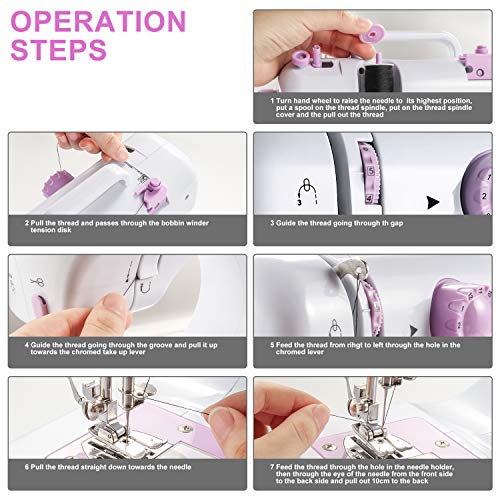 UKICRA Sewing Machine UFR505 Electric Mini Sewing Machines, 12
