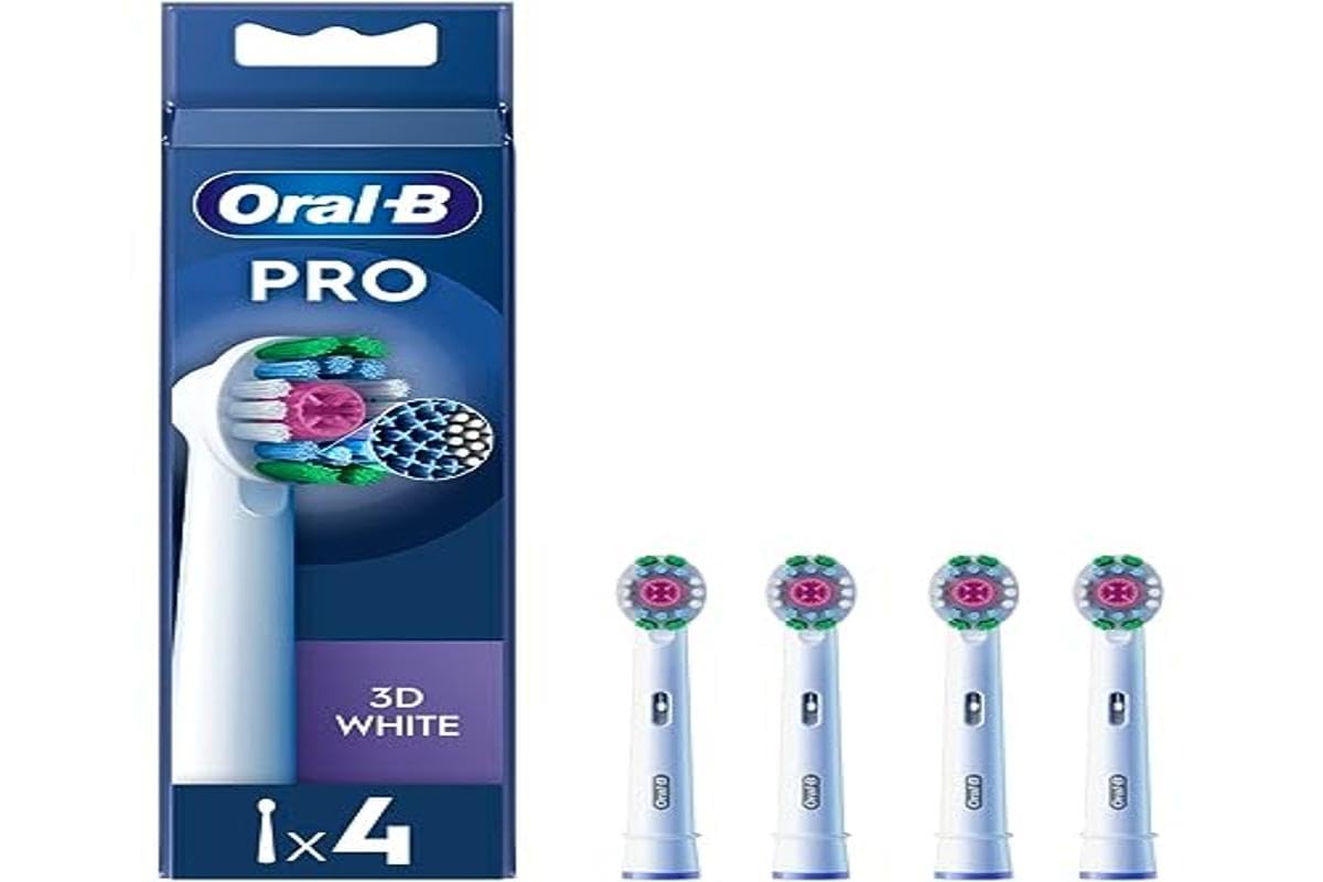 Oral-B Pro 3D White Toothbrush Heads - Pack of 4