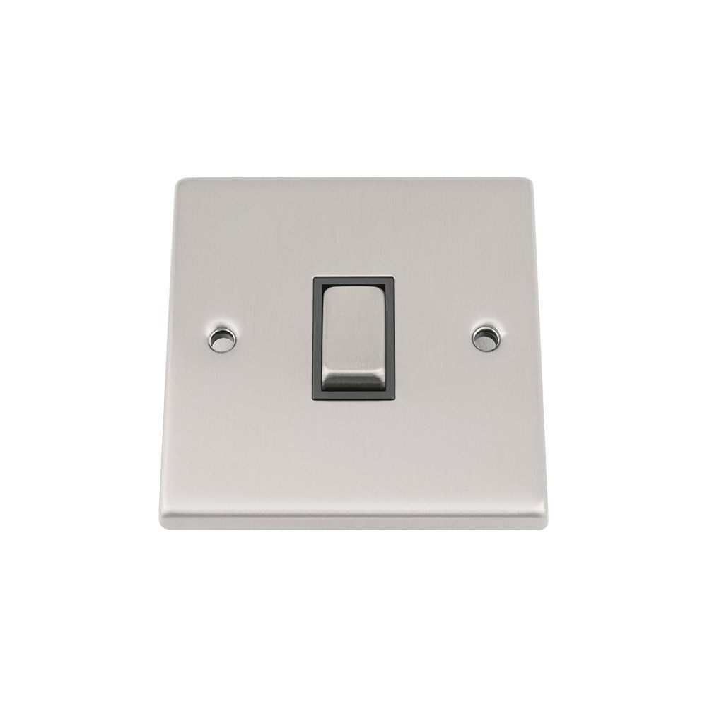 Brushed Satin Chrome Classical 1 Gang Single 2 Way Light Switch