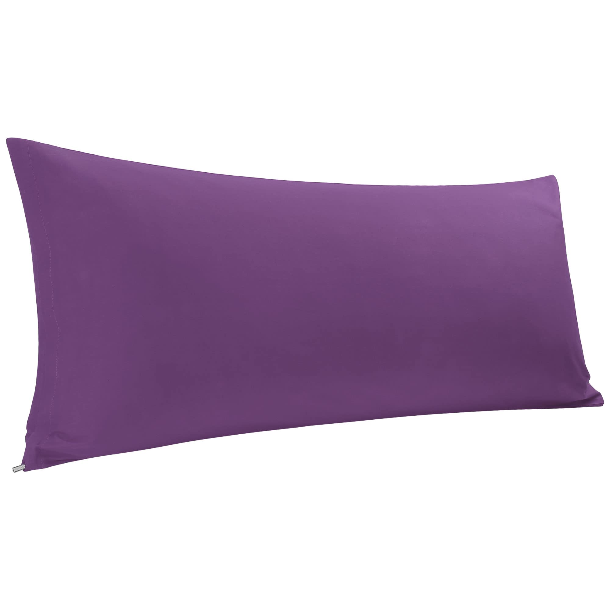 PiccoCasa Body Pillow Cover Egyptian Cotton Bolster Pillow Cases - 300 Thread Count Super Soft and Breathable Long Body Pillowcase with Zipper Closure Purple 20"x60"/ 5ft