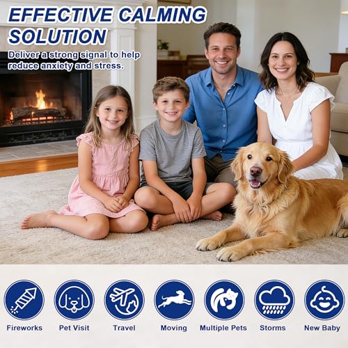 Jeweeio 9 In 1 Dog Calming Pheromone Diffuser (3 Plug in + 6 Refills), Relief Anxiety, Storm Stress & Indoor Behavior Support, 180 Day Long Lasting Refill, Natural Odorless Safe Formula