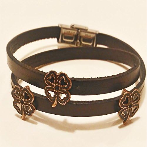 Elena Milani Couture- Stunning Black Leather Wrap Around Bracelet