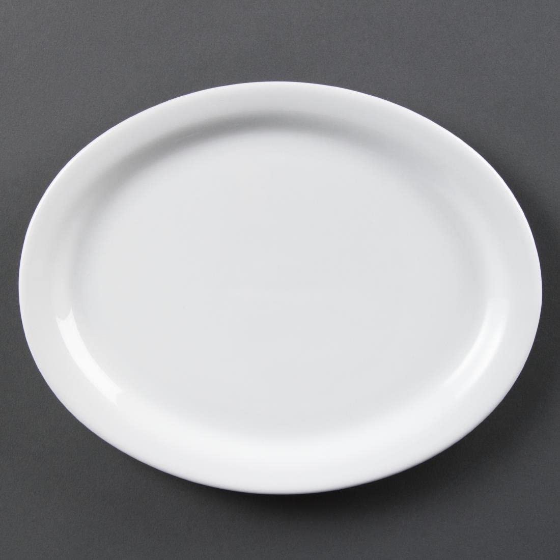 Olympia Whiteware Oval Platters 250mm Porcelain for Better Experience Pack of 6