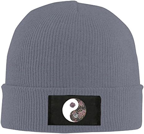 Classic Yin Yang Roses Fashion Look Beanie Knit Hat