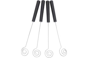 Cabilock 4pcs Spiral Stainless Steel Chocolate Dipper Tool for Precise Candy and Fondue Coating Reusable
