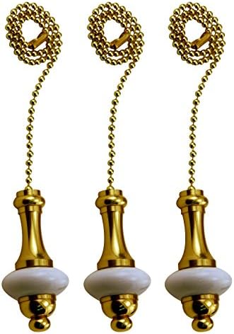 Runwireless Porcelain Pendulum Fan Pull With Beaded Chain White 3 Packfa118