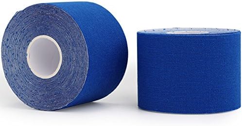 Kinesiology Tape (2-Pack) - From SZtape Pro Sports &amp; Athletic Taping for Knee, Ankle, Shoulder and Muscle - Uncut 2 inch x 16.4 feet Roll (Blue)