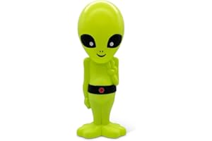 Goofballs 24-Inch Lighted Alien Novelty Light – Retro Green Martian with Peace Sign – Indoor/Outdoor Display, Sci-Fi Decor, Unique Yard Art with Plug-in Lights