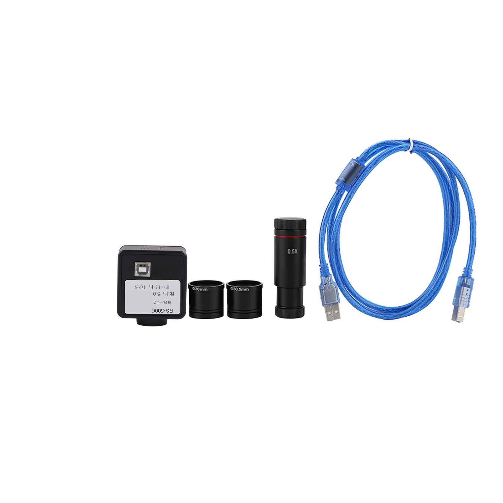 Microscope USB Camera 5MP USB2.0 Microscope Camera Eyepiece Camera Drive Industrial Eyepiece Camera with 0.5X CCD Adapter