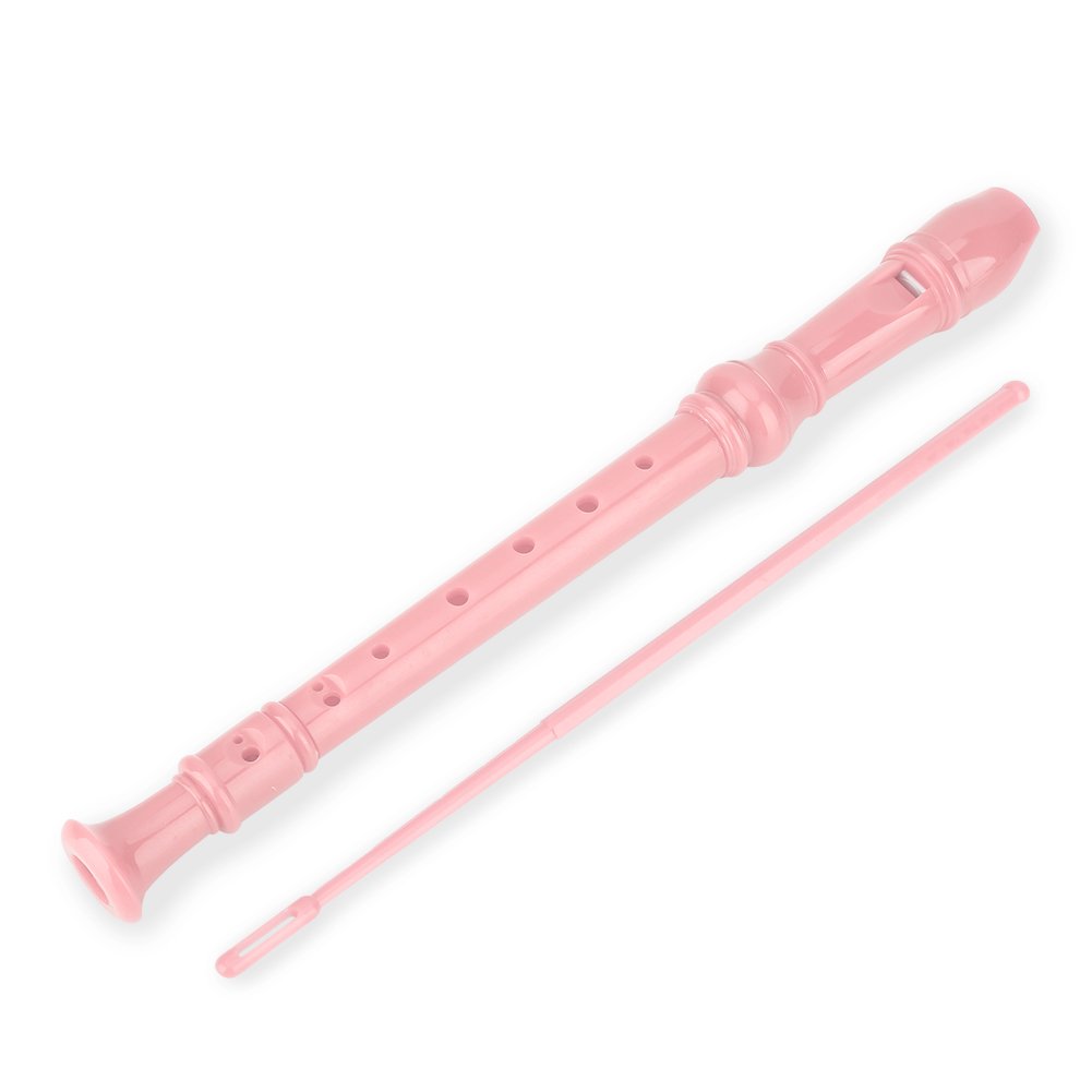 High Pitched Soprano Recorder with 8 holes, ABS Flageolet, Reed Pipe Instrument, Suitable for Kids - Pretty in Pink