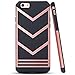 iPhone 6 Case, iPhone 6S Case, LOEV Slim Anti-Slip Grip [2 in 1] Protective Case, [Stylish Design] Shock-Absorbing Rubber Bumper Hybrid Cover Case for iPhone 6/6s 4.7 inch - Black/Rose Gold Chevron