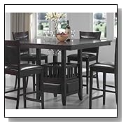 Counter Height Dining Sets JADEN COUNTER HEIGHT SQUARE DINING TABLE SET 5 PIECE DARK WOOD