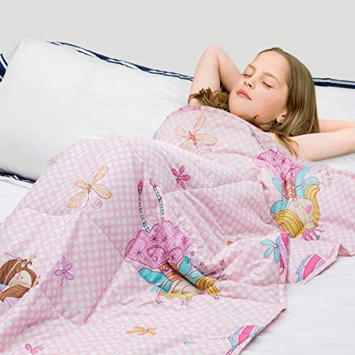 ZZZNEST Weighted Blanket 10 lbs (40”X61”, Pink) Weighted Blanket for