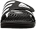 adidas Women's Adissage Slides Sandal, Black/Black/White, 6