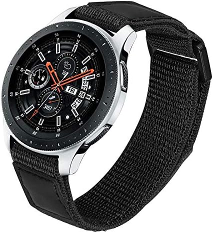 TRUMiRR Reemplazo para Samsung Galaxy Watch3 45mm/Galaxy Watch 46mm/Gear S3 Nylon Correa, 22mm Correa de Reloj de Nylon Tejido y Cuero Genuino Correa ...