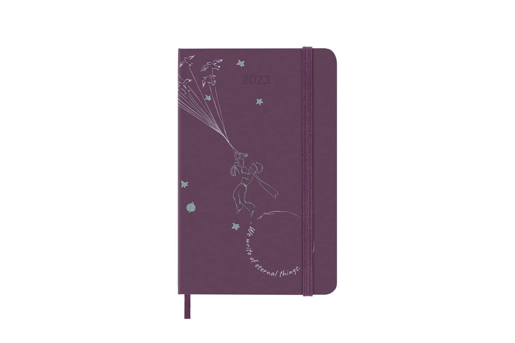 Moleskine Weekly Planner 2023, 12-Month Monthly Diary, Limited Edition Le Petit Prince, Weekly Planner With Hard Cover And Elastic Closure, Pocket Size 9 x 14 cm, Color Violet