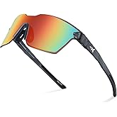 KastKing Tarkio Polarized Fishing Sunglasses, Large Single PC Lenses, Rimless Wrap Design, UV400 Protection Sports Sunglasses