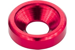 LAGEFEFE [60PCS] M3 Finishing Countersunk Washers, Anodized Aluminum Alloy, Head Washers Gaskets Cup Shim for Screw RC/FPV/PC/Drone/Mechanical Accessories Parts, Red