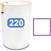 PSLER 5 Gallon Reusable Nylon Fine Filter Bag with Mesh Screen 220 Micron | Double-stitched edges prevent tearing under pressure; versatile choice for multi-stage fluid grading