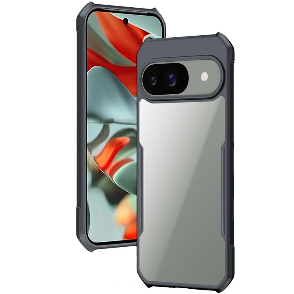 TECHGEAR Tough Case for Pixel 9 & 9 Pro [Fusion Armour] Premium Hybrid Tough Rugged Protective Bumper Case Heavy Duty Protection with Clear Back Designed For Google Pixel 9/9 Pro - Black