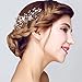 FAYBOX Vintage Gold Twig Crystal Pearl Side Combs Bridal Headpiece Wedding Accessories B