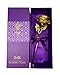 TENEW Golden Color Plastic Foil Rose with Acrylic Base Vase & Giftbox (Purple)
