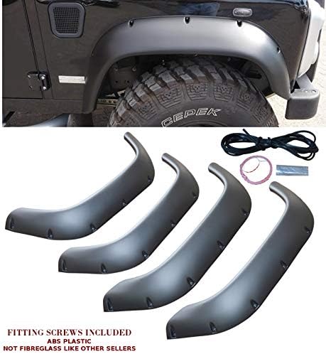 4x DEFENDER 90 110 130 WIDE WHEEL ARCHES EXTENDED ARCHES MATTE BLACK