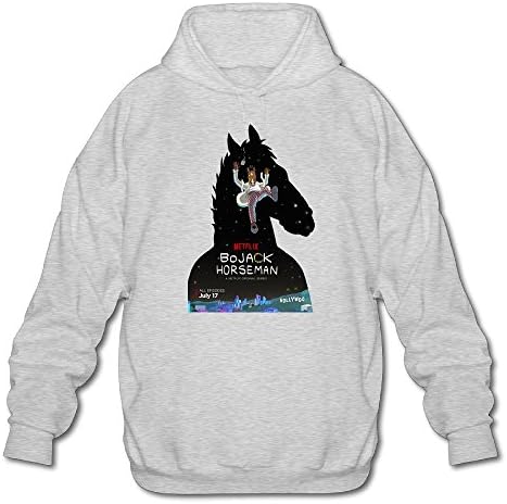 Anatoly Mens BoJack Cartoon Horseman Classic Hoodies Sweater XXL Ash