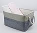 iwill CREATE PRO Natural Linen Folding Storage Baskets, Cotton Drawstring Closure, Toys, Clothes, Towels, Books Storage, Storage Cube for Shelf, Gray