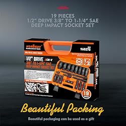 HORUSDY 19-Piece 1/2 Impact Socket Set | SAE