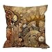 HGOD DESIGNS Pillow Case Steampunk Cotton Linen Throw Pillow Cover Square 18 X 18 Inches