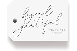 Bliss Collections Thank You Gift Tags, Modern Calligraphy, 50 White 2"x3" Labels Perfect for Weddings, Bridal and Baby Showers, Birthdays, Parties or Special Events
