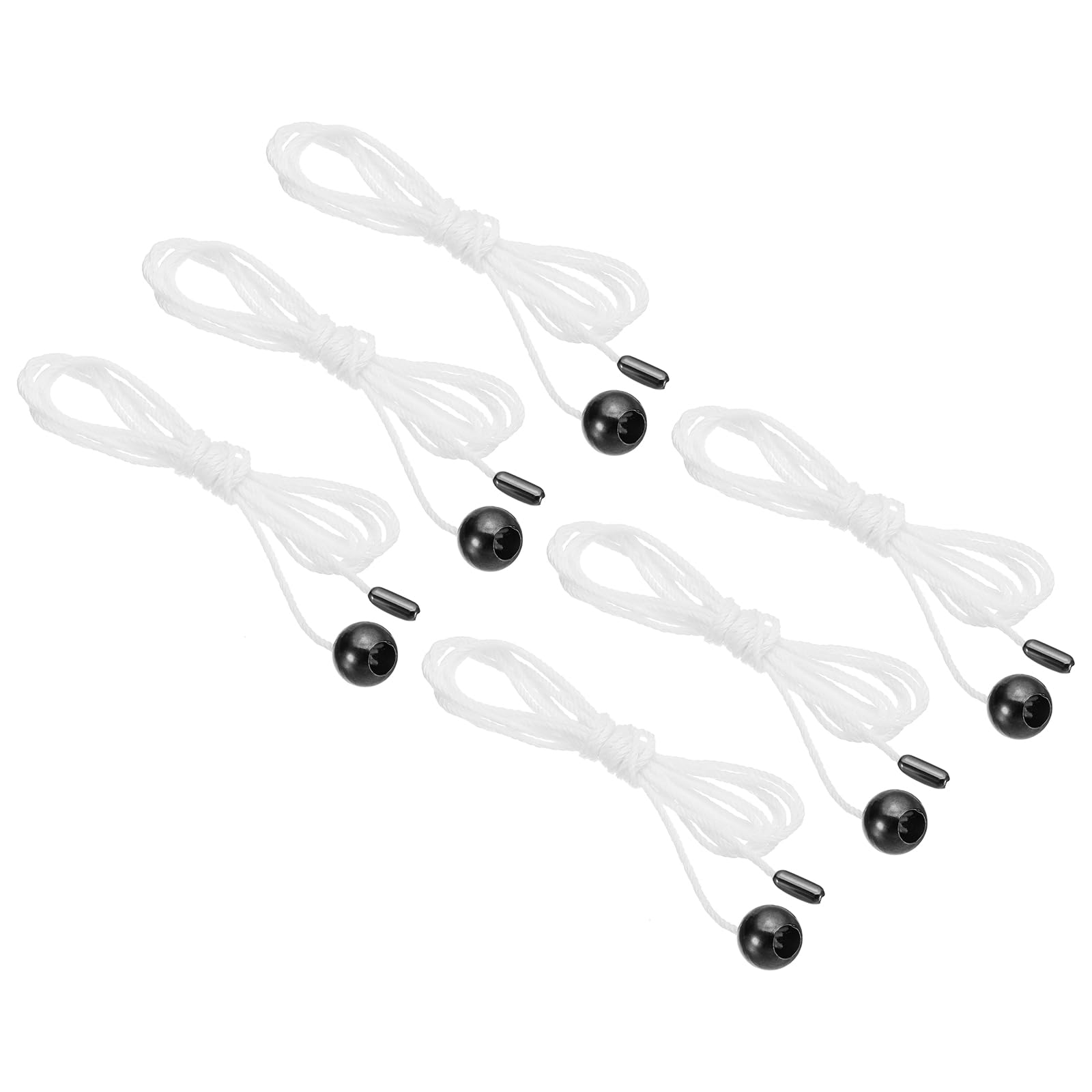 PATIKIL 1.5M 4.9ft Ceiling Pull Chain, 6 Pcs Pulls String Extender with Ball Pendant for Fan Light Chandelier Table Lamp Pulling Switch, Black